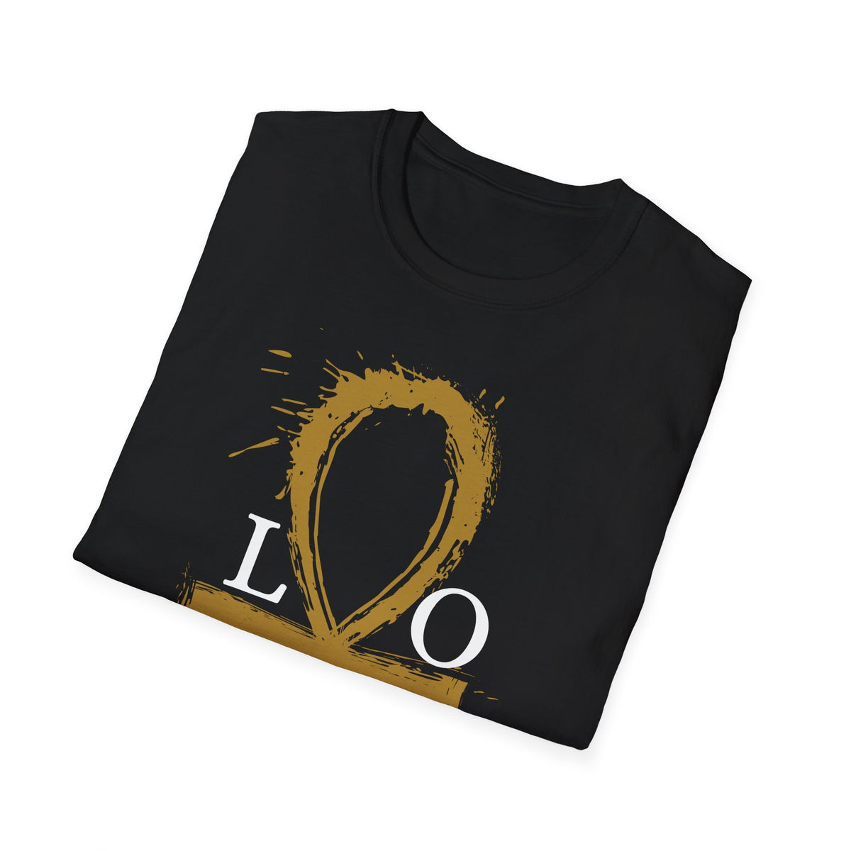 Ankh Love T-Shirt — Gold Brushstroke Ankh "LOVE" Tee
