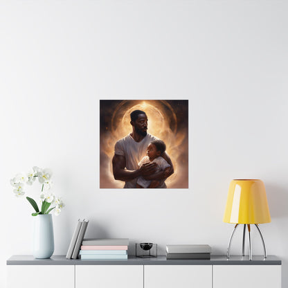 Strong Black Father Matte Poster – A Bond of Strength and Love