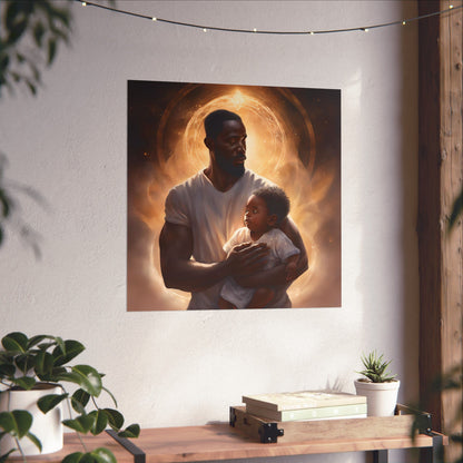 Strong Black Father Matte Poster – A Bond of Strength and Love