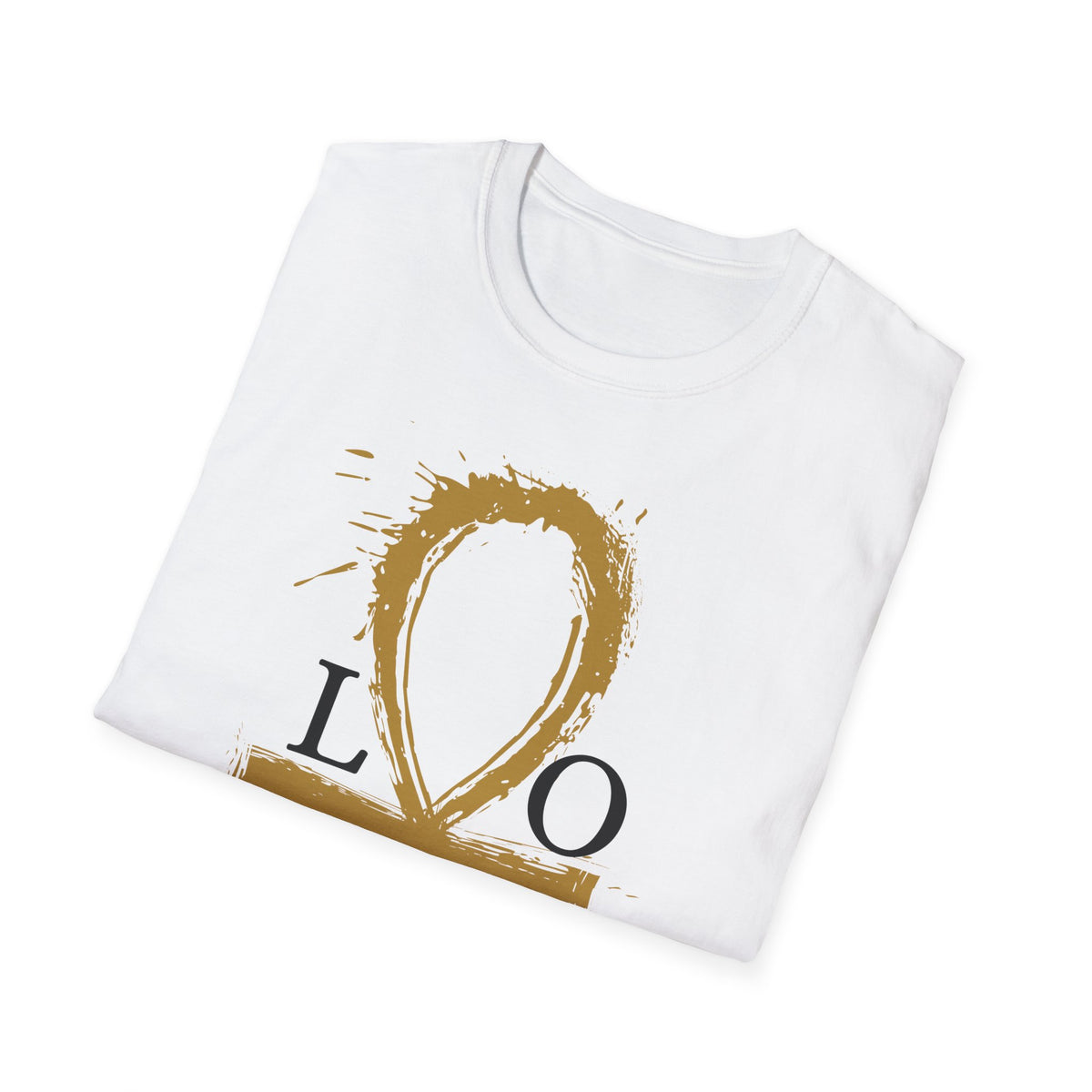 Ankh Love T-Shirt — Gold Brushstroke Ankh "LOVE" Tee