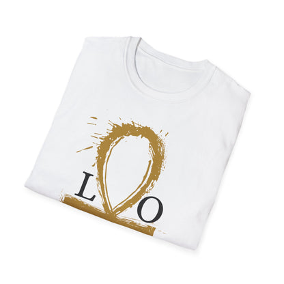 Ankh Love T-Shirt — Gold Brushstroke Ankh "LOVE" Tee